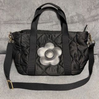 マリークワント(MARY QUANT)の【美品】MARY QUANT マリークワント ナイロンショルダーバッグ  黒(ショルダーバッグ)