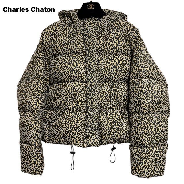 【美品】シャルルシャトン Leopard hoodie down jacket 9