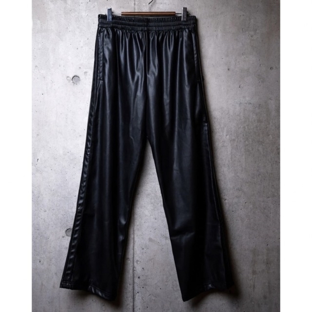 kinema synthetic leather track pants