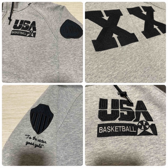 NIKE - レア NIKE dream team XX ロゴ 刺繍 テック パーカー XL NIKE - レア NIKE dream team XX ロゴ 刺繍 テック パーカー XL