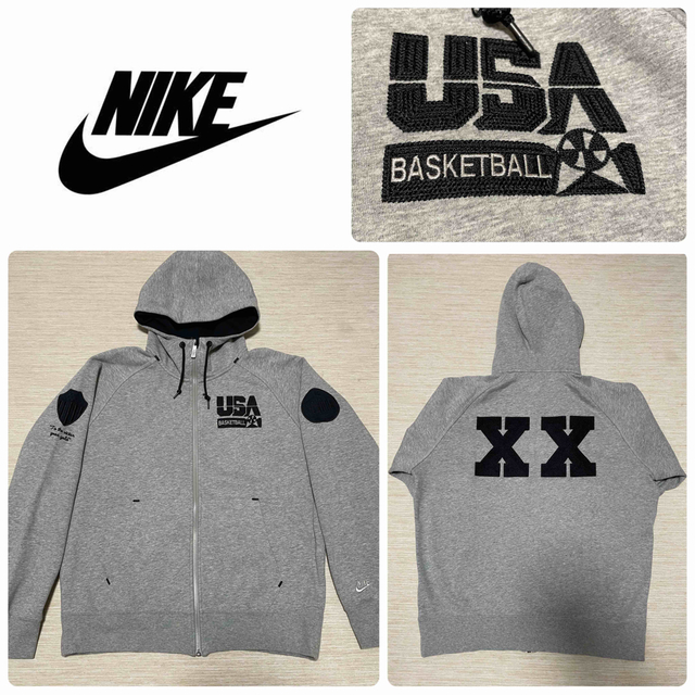 NIKE(ナイキ)のレア NIKE dream team XX ロゴ 刺繍 テック パーカー XL メンズのトップス(パーカー)の商品写真