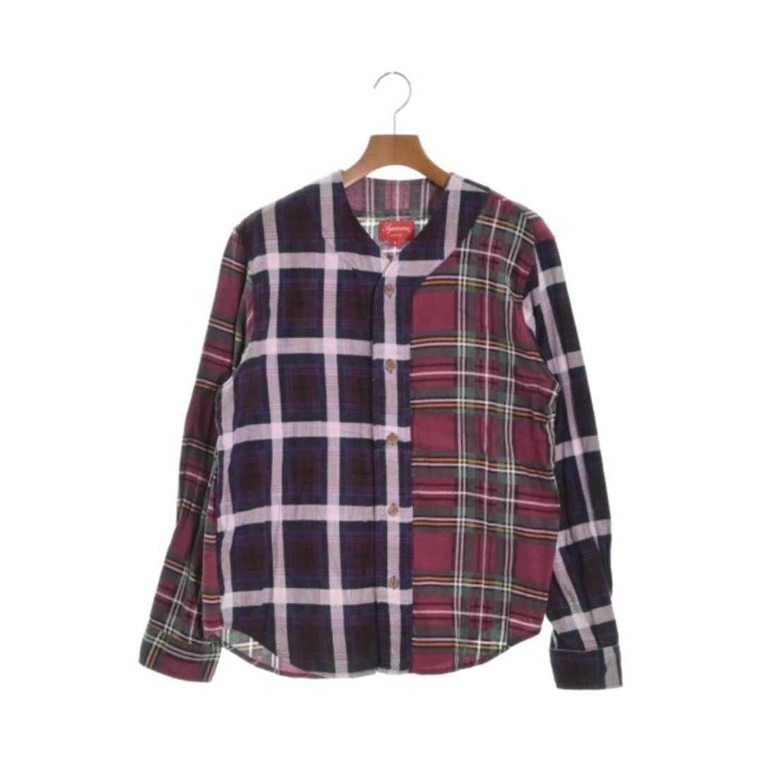 Supreme シュプリーム カジュアルシャツ S ピンクx緑x白等(チェック