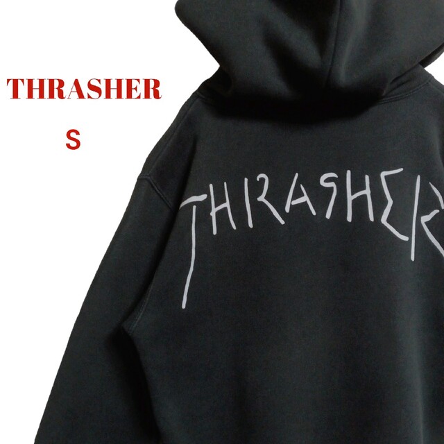 THRASHER - 【90S古着】スラッシャーパーカースウェット ブラック