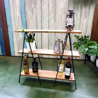 アイアンラック》幅120cm 折りたたみ シェルフ キャンプ 什器