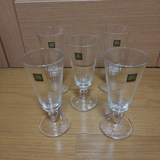 【美品】HOYA クリスタル　ワイングラス　5客セット