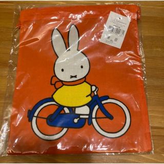 ミッフィー(miffy)のミッフィー　Miffy　巾着　オレンジ　小物入れ(弁当用品)