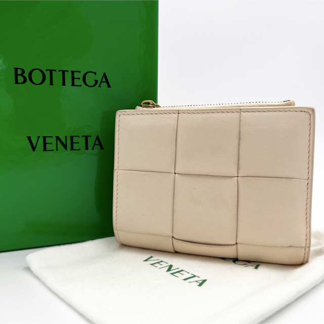 Bottega Veneta - 【美品】ボッテガヴェネタ カセット 二つ折りファスナーウォレット メロン