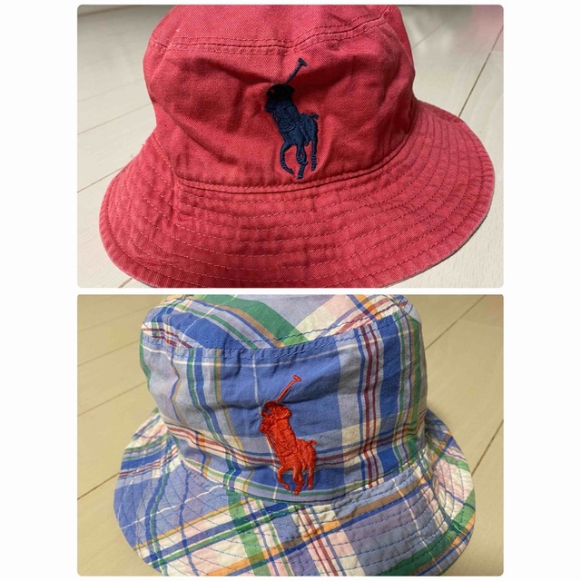 POLO RALPH LAUREN(ポロラルフローレン)の正規店購入　ポロラルフローレン　リバーシブルハット　キッズ　ビックポニー キッズ/ベビー/マタニティのこども用ファッション小物(帽子)の商品写真