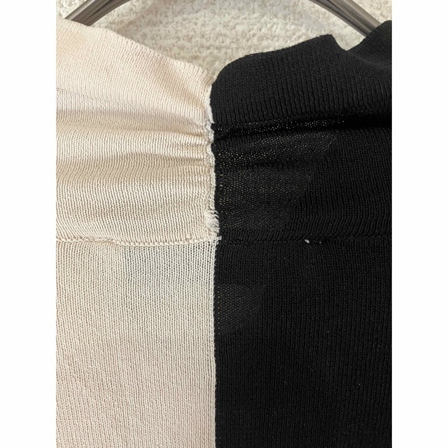 ZARA(ザラ)のZARA KNIT バイカラーギャザーニット　size M レディースのトップス(ニット/セーター)の商品写真