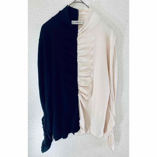 ザラ(ZARA)のZARA KNIT バイカラーギャザーニット　size M(ニット/セーター)