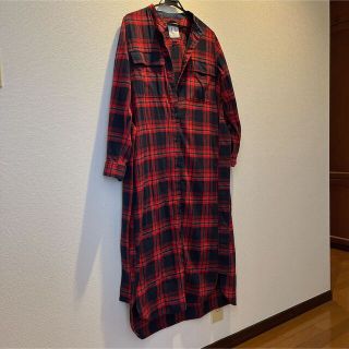 ルクスルフト(luxluft)の38サイズ　ルクスルフト　チェックロングランピース　ロングコート　ノーカラー(ロングコート)