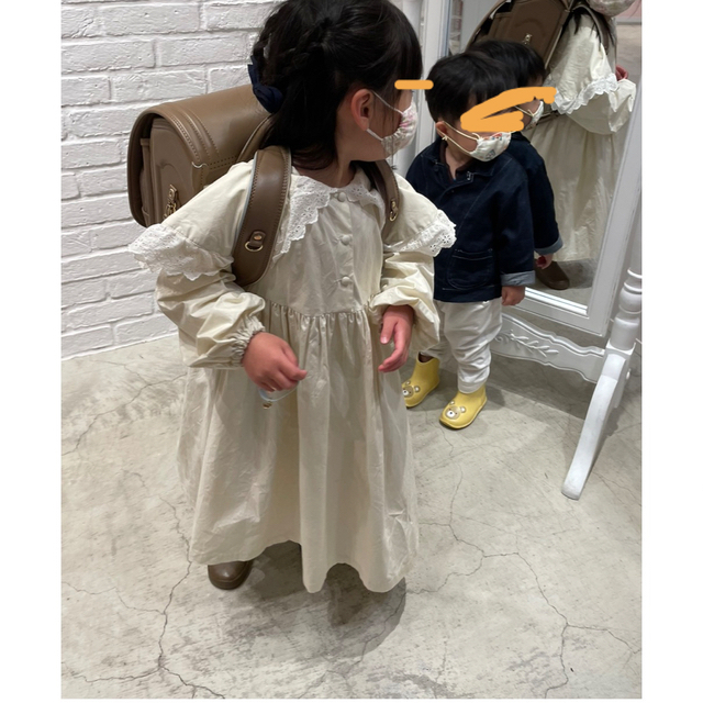 ハンドメイド＊ワンピース110＆パンツ90 キッズ/ベビー/マタニティのキッズ服女の子用(90cm~)(ワンピース)の商品写真