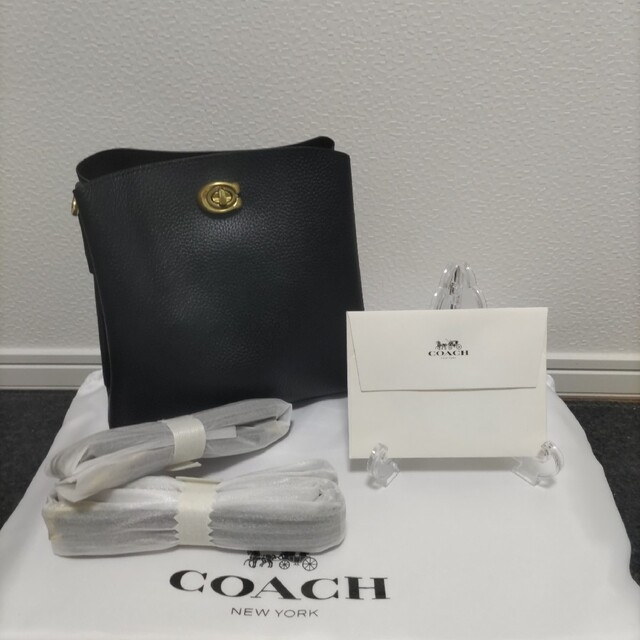 COACH コーチ ショルダー ウィロウ バケット バッグ ブラック 新品ブラスブラック素材