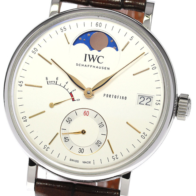 ★箱・保証書付き【IWC SCHAFFHAUSEN】IWC ポートフィノ ムーンフェイズ IW516401 手巻き メンズ_736326