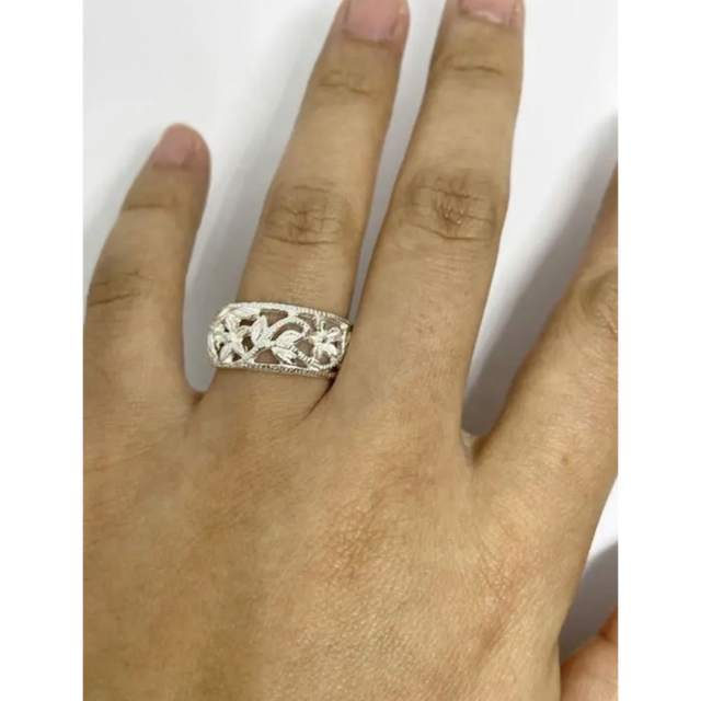 カレンシルバー　高純度　銀指輪　山岳タイ花　スターリング　ハワイ　8てッな1 メンズのアクセサリー(リング(指輪))の商品写真