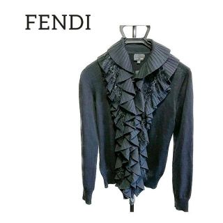 フェンディ(FENDI)のFENDI フェンディ　トップス　カーディガン　ブラック　アウター　黒　ズッカ(カーディガン)