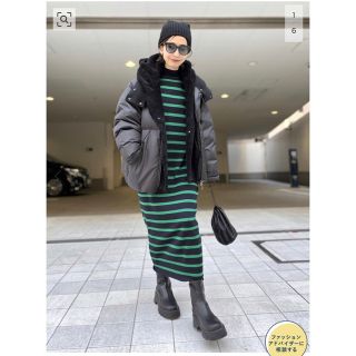 アパルトモンドゥーズィエムクラス(L'Appartement DEUXIEME CLASSE)のL'Appartement Border Knit Onepiece  新品(ロングワンピース/マキシワンピース)