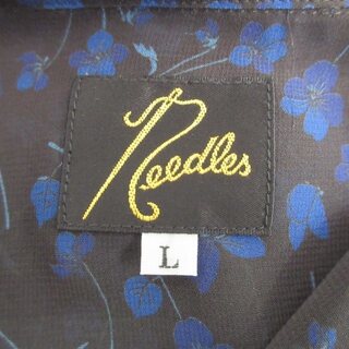Needles 美品 クラシックシャツ ポリシフォン フローラルプリント 黒 L