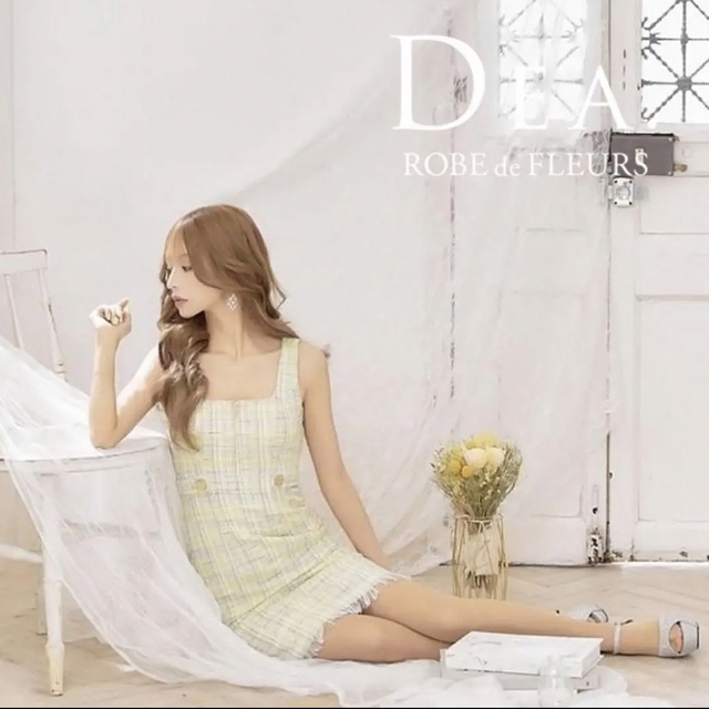 DEA by ROBEdeFLEURS キャバドレス ツイード フロントジップ-