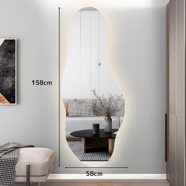 LED 壁掛けミラー ウォールミラー 調色 高精細 158x58cm LM-16 注目の