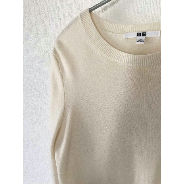 ☆ユニクロ カシミヤクルーネックセーター 01 OFF WHITE 長袖ニット☆ 1