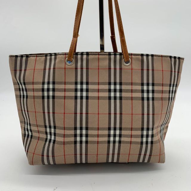 バーバリー ロンドン キャンバス トートバッグ ノバチェック レザー キャンバス