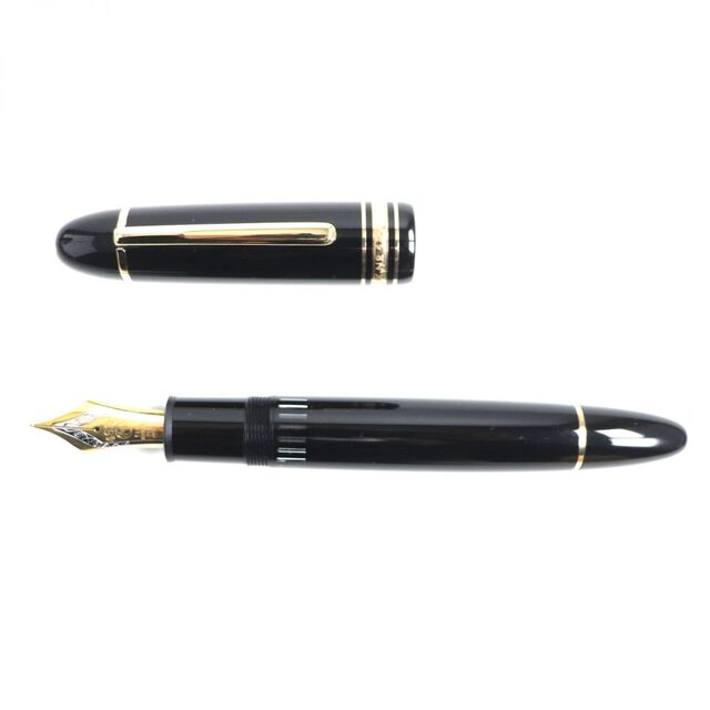 MONTBLANC(モンブラン)の未使用▼モンブラン マイスターシュテュック NO149 ホワイトスター ペン先18K 万年筆 黒×ゴールド Fニブ ドイツ製 箱・ケース・インク付 インテリア/住まい/日用品の文房具(ペン/マーカー)の商品写真