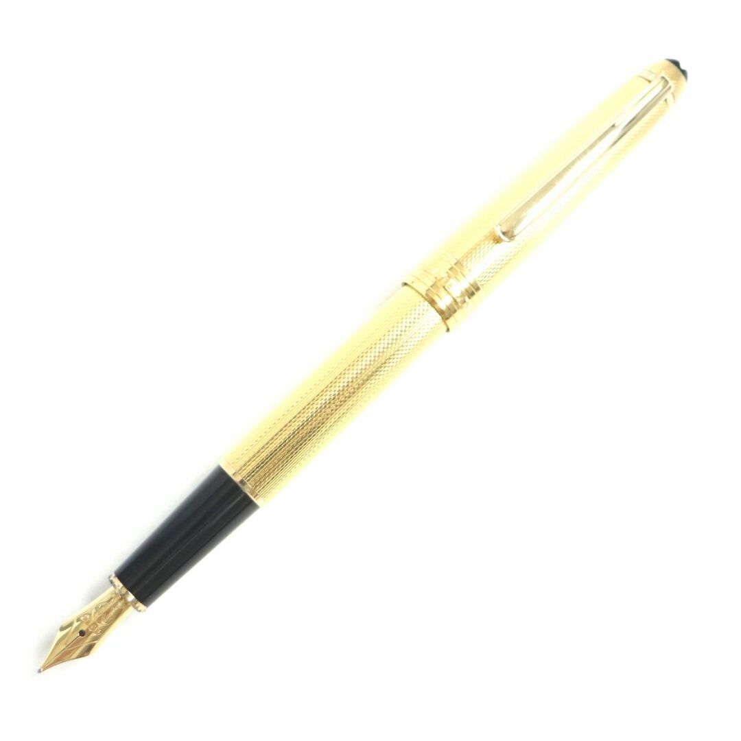 美品▼MONTBLANC モンブラン マイスターシュテュック ソリテール ホワイトスター ペン先18K 万年筆 ゴールド ドイツ製 レザーケース付き