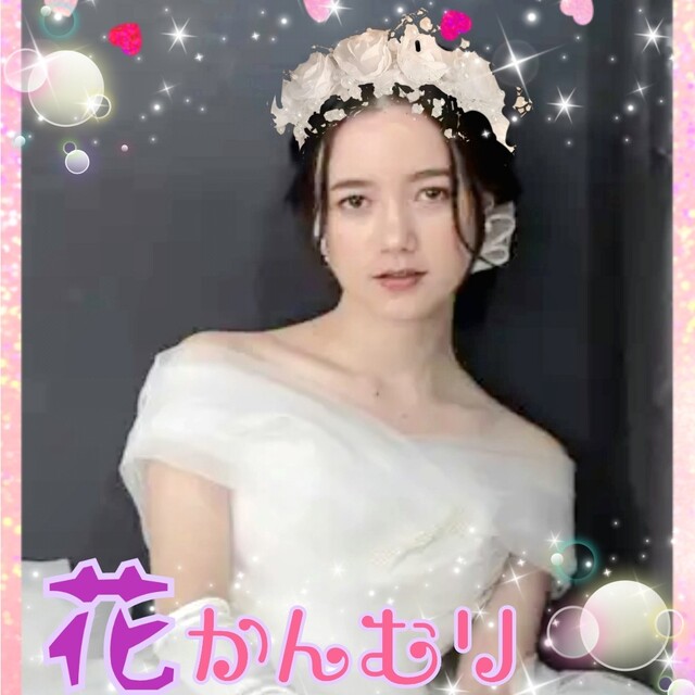 《新品》ホワイトローズ&パールのお姫様みたいなチューシャ☆ レディースのヘアアクセサリー(カチューシャ)の商品写真