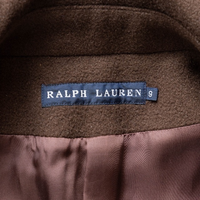 Ralph Lauren(ラルフローレン)の【RALPH LAUREN】ダブルブレストピーコート　カシミヤ混　ブラウン　M レディースのジャケット/アウター(ピーコート)の商品写真