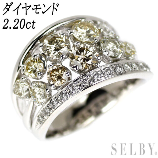 大感謝セール】 K18WG ダイヤモンド リング 2.20ct リング(指輪) - www