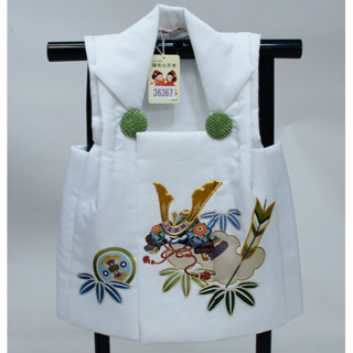 七五三 三歳 男児 被布コート 単品 陽気な天使 日本製 白地 NO36367(和服/着物)