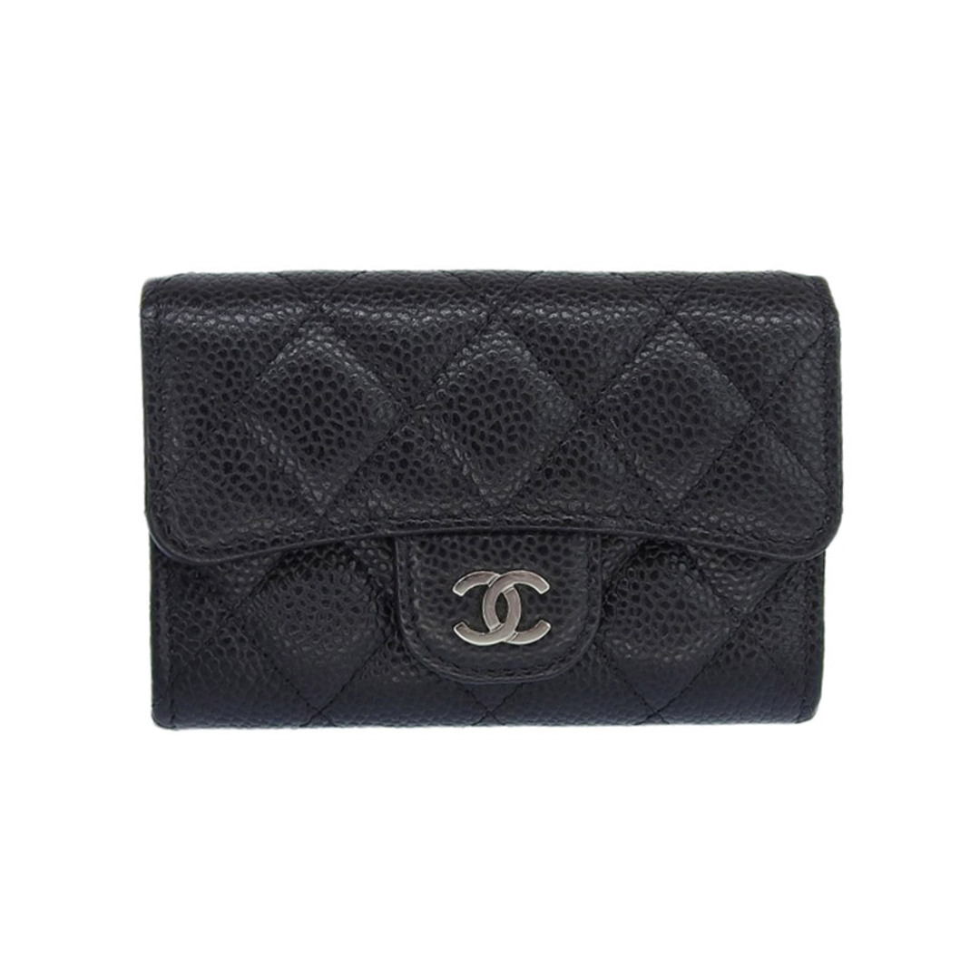 シャネル CHANEL マトラッセ カードケース 名刺入れ コインケース キャビアスキン ブラック AP0214  新入荷 CH0843