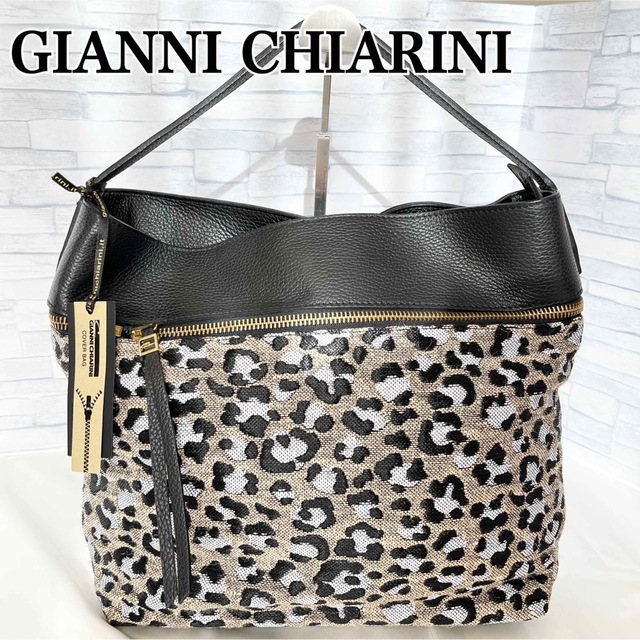 【新品・タグ付き】GIANNI CHIARINI レオパード　バッグ　トートレディース