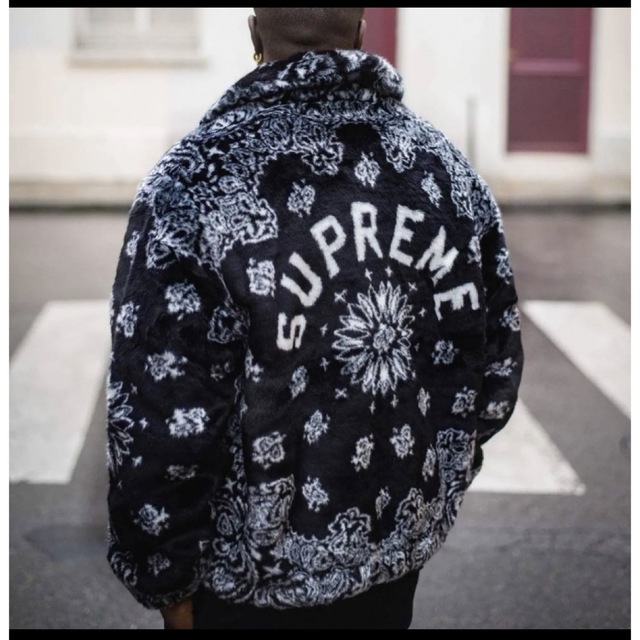 supreme bandana faux fur bomber jacket