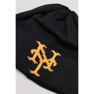 ワンエルディーケーセレクト(1LDK SELECT)のSELECTS NYC NY WOOL KNIT BEANIE【BLK/ORG】(ニット帽/ビーニー)