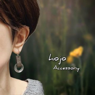 SALE！軽量✦ 柔らかレザー シルバーフープ   earring pierce(ピアス)