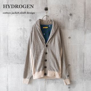 ハイドロゲン(HYDROGEN)の【HYDROGEN】コットンジャケット　裏地総柄　ショールカラー　くるみボタン(テーラードジャケット)