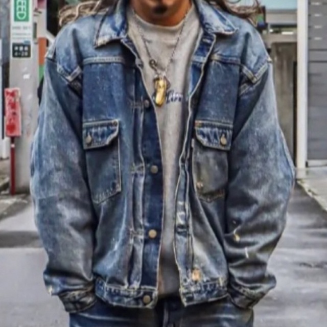 サプールsapeur VINTAGE DENIM JACKET L