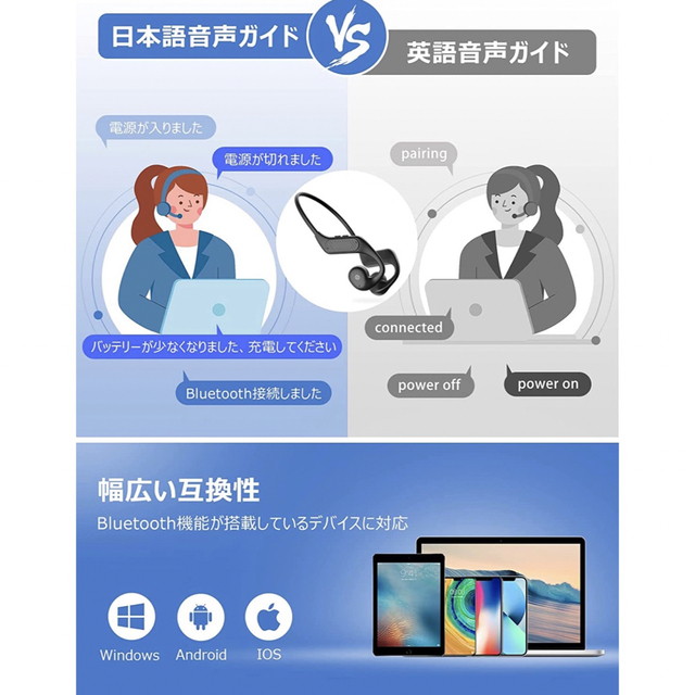 【⭐️早い者勝ち⭐️】高品質 空気伝導イヤホン Bluetooth5.3 黒 スマホ/家電/カメラのオーディオ機器(ヘッドフォン/イヤフォン)の商品写真