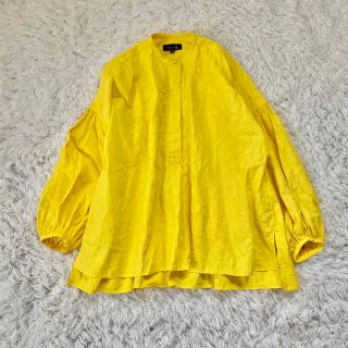 ドゥロワー(Drawer)の極美品✨ドゥロワー ブラウス 春服 シャツ ノーカラー 綿 ペイズリー ギャザー(シャツ/ブラウス(長袖/七分))