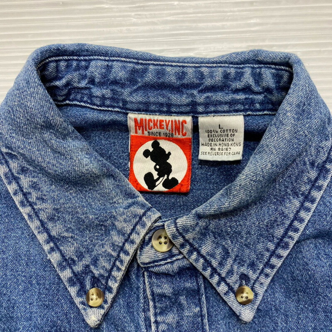 Disney - 90's ディズニー MICKEY,INC SINCE1928 ボタンダウン デニム