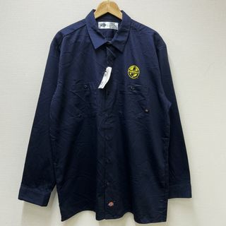 ディッキーズ(Dickies)のディッキーズ Dickies ロングスリーブ ワーク シャツ 無地 ワンポイント 長袖 サイズ：XL ネイビー Deadstock デッドストック(シャツ)