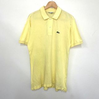 ラコステ(LACOSTE)のラコステ CHEMISE LACOSTE ロゴ ポロシャツ 鹿の子 半袖 ワンポイント 刺繍 サイズ：M位 イエロー古着 【中古】(ポロシャツ)