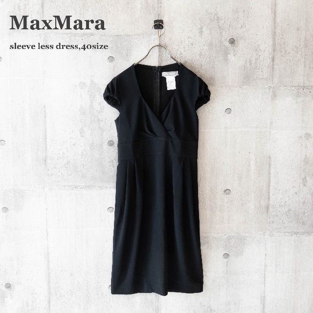 美品】MaxMara マックスマーラ ノースリーブワンピース 銀タグ Lサイズ