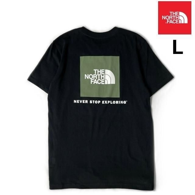 ノースフェイス 半袖 Tシャツ US限定 ボックスロゴ(L)黒 180902