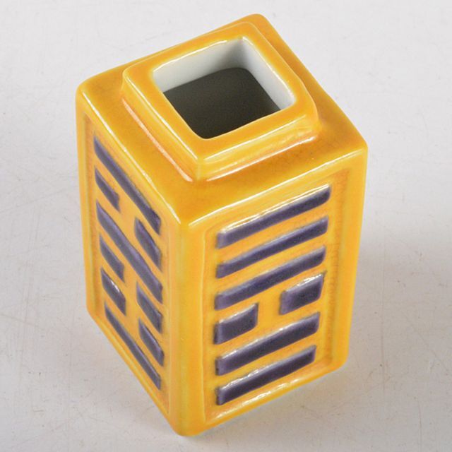 茶道具 平安 三浦竹泉造 交趾算木 箸瓶 共布共箱 V R5491 陶芸