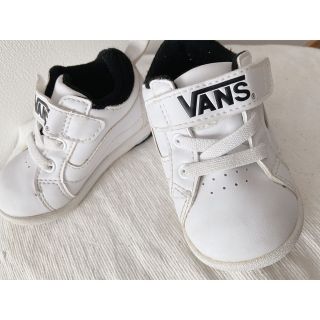 ヴァンズ(VANS)の【美品】VANSバンズ１２.５㎝ベビー スニーカー 白黒 男女兼用(スニーカー)