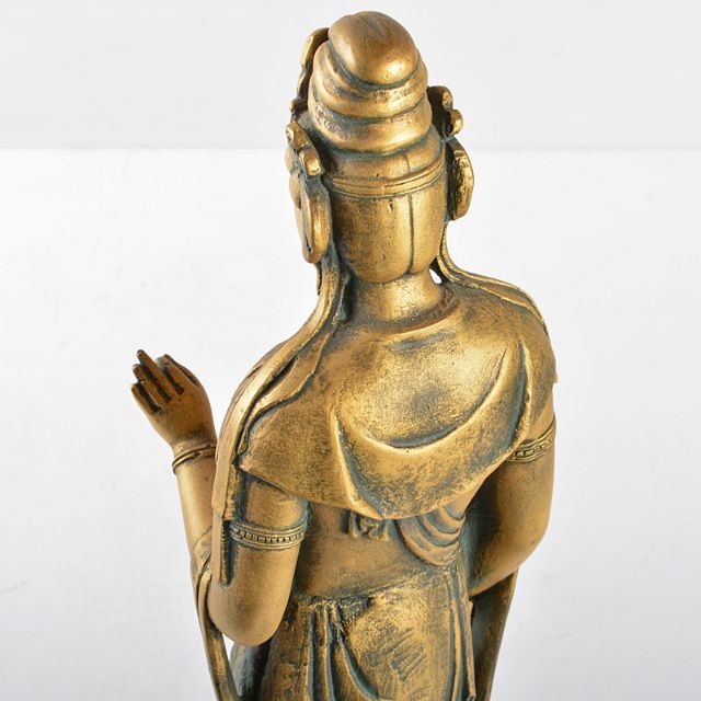 北村西望謹作 銅塗金 聖観世音菩薩像 仏像 87/1000 M R5500 北村西望謹作 銅塗金 聖観世音菩薩像 仏像 87/1000 M R5500