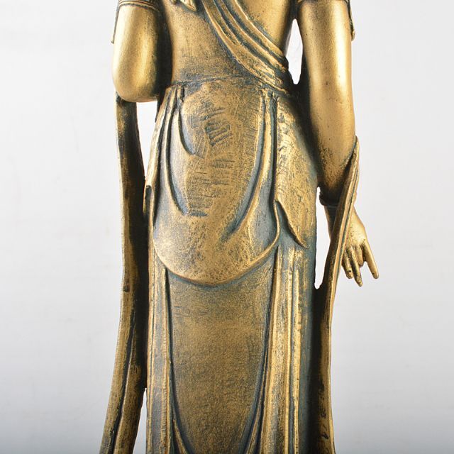 北村西望謹作 銅塗金 聖観世音菩薩像 仏像 87/1000 M R5500 北村西望謹作 銅塗金 聖観世音菩薩像 仏像 87/1000 M R5500